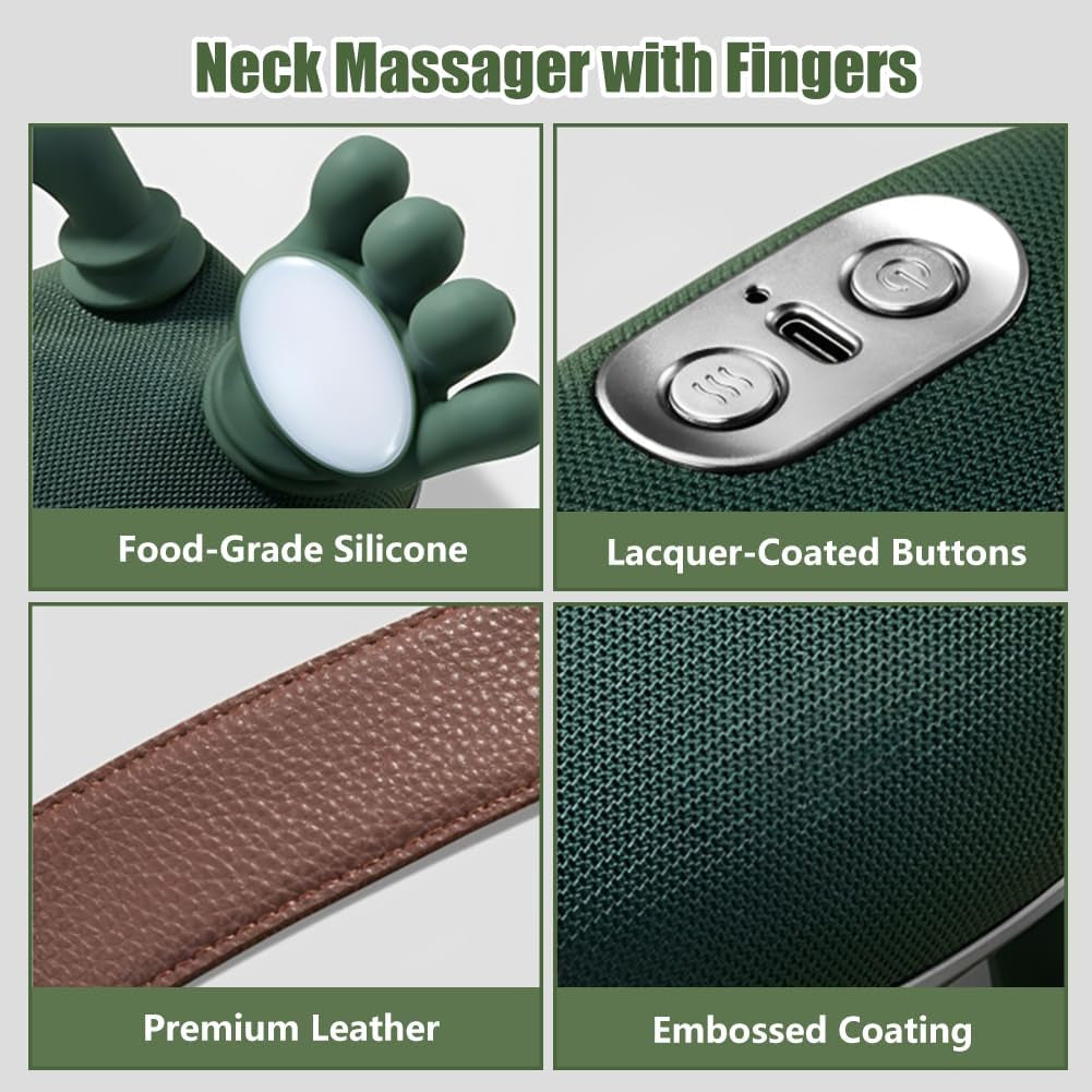 2026 Electric Shiatsu Neck and Back Massager with Heat, Adjustable Intensity Levels, and 4D Kneading for Authentic Palm Massage Experience